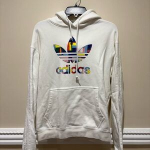 Adidas Men's White Hoodie with Pride Logo
